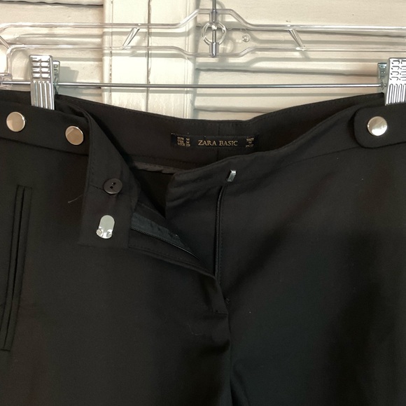 NWT Zara Black Shorts Sz M with Silver detailing, zipper with hook and bar close - Picture 2 of 4